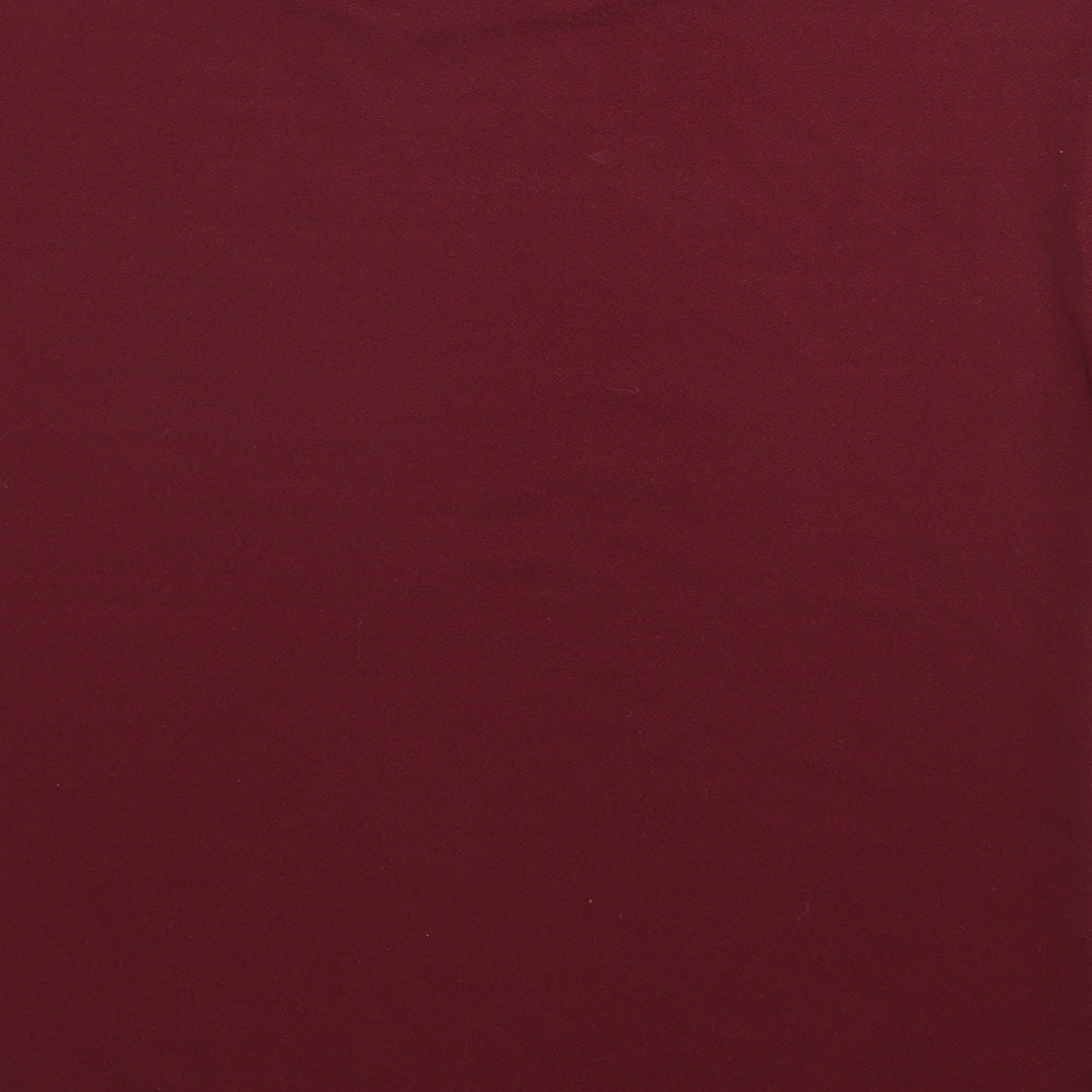 Pied A Terre Womens Red Polyester Basic T-Shirt Size 14 Round Neck