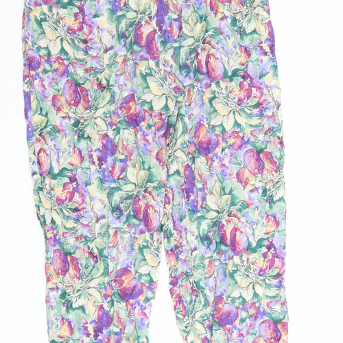 Georgiou Womens Multicoloured Floral Viscose Trousers Size S L28 in Regular Hook & Loop