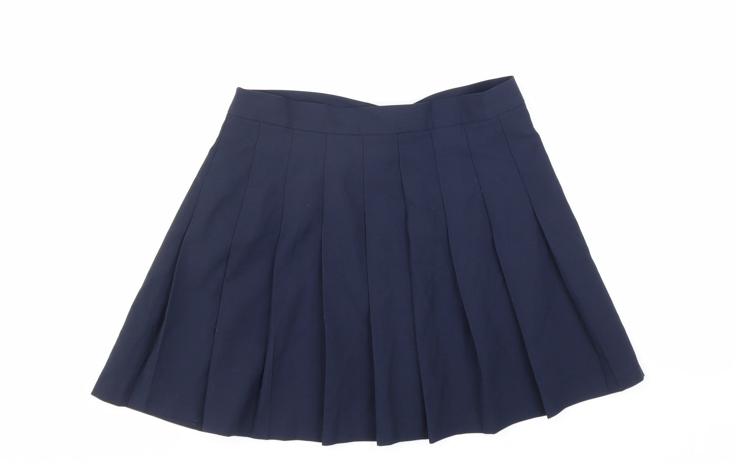 ASOS Womens Blue Polyester Pleated Skirt Size 12 Hook & Eye