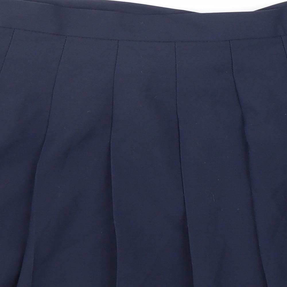 ASOS Womens Blue Polyester Pleated Skirt Size 12 Hook & Eye