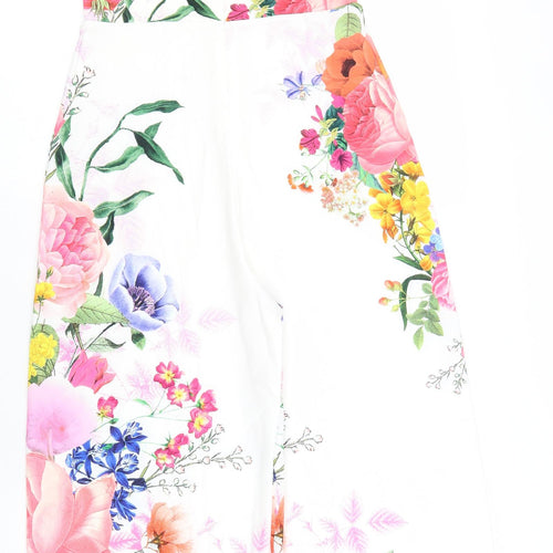 Lipsy Girls White Floral Polyester Jumpsuit One-Piece Size 12 Years Zip