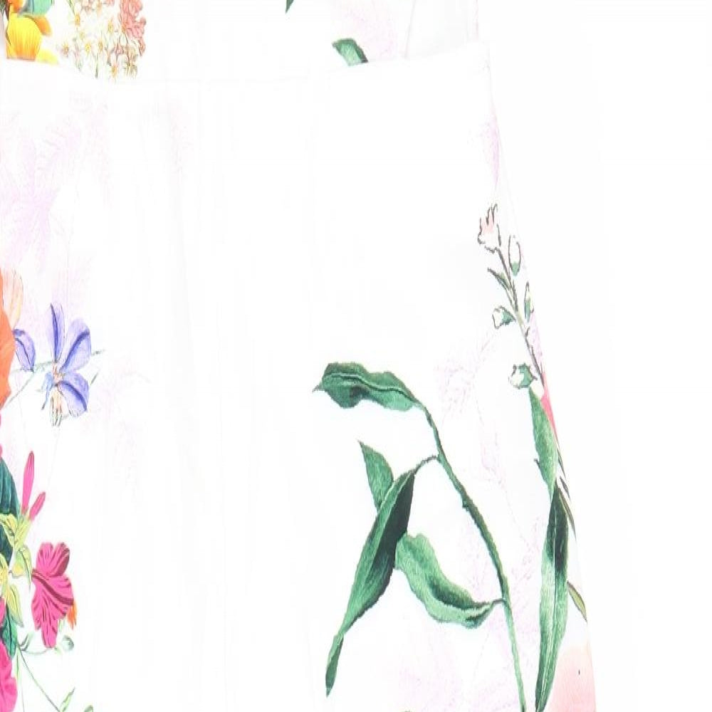 Lipsy Girls White Floral Polyester Jumpsuit One-Piece Size 12 Years Zip