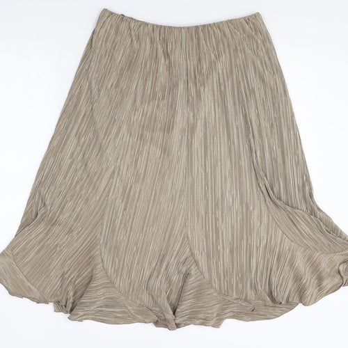 Forever Womens Brown Striped Polyester A-Line Skirt Size L