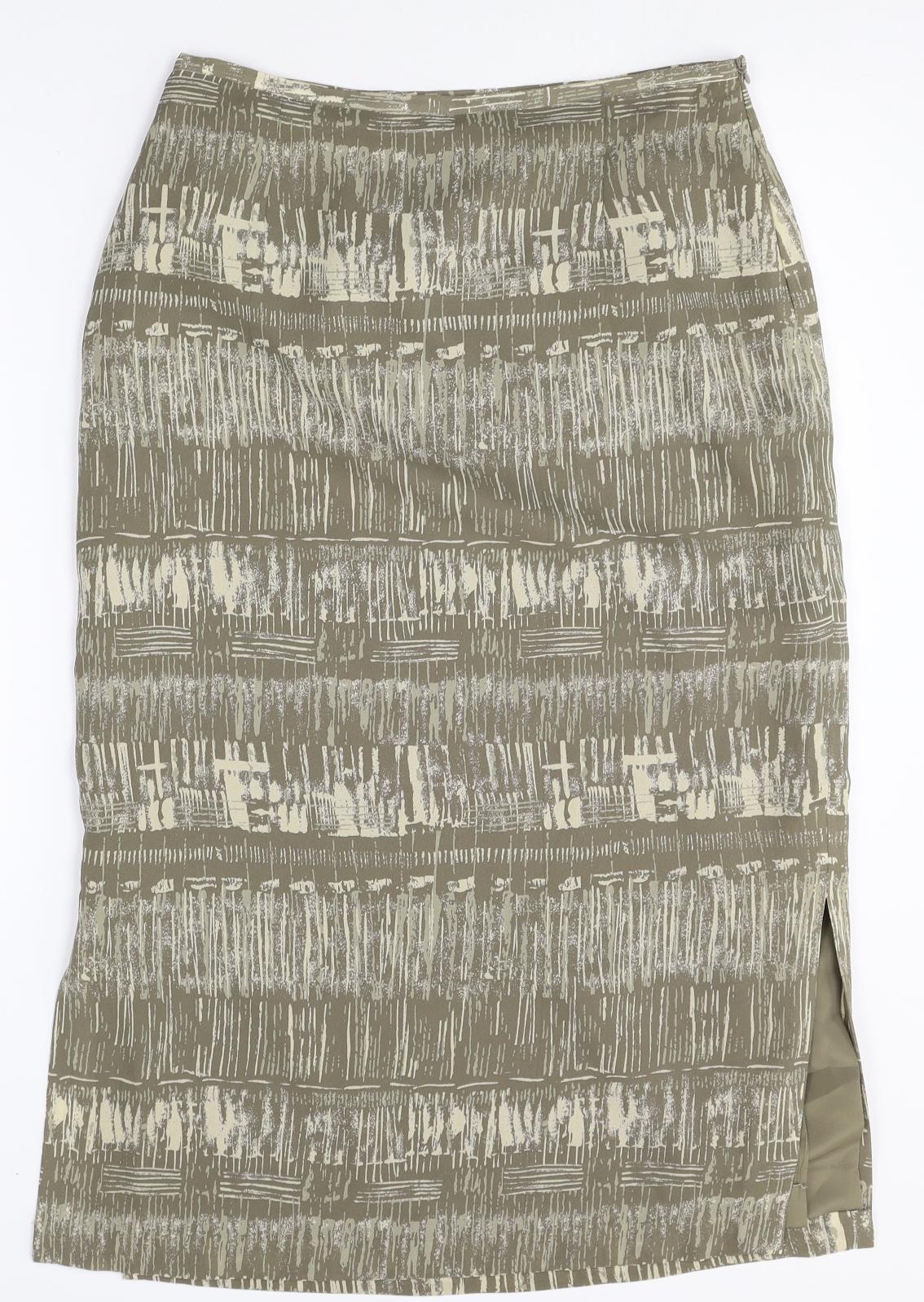 Atmosphere Womens Multicoloured Geometric Polyester Straight & Pencil Skirt Size 14 Zip