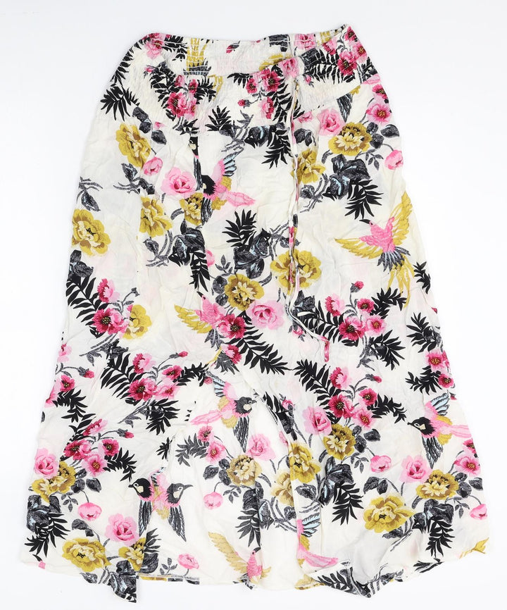 Miss Valley Womens Multicoloured Floral Rayon Swing Skirt Size M
