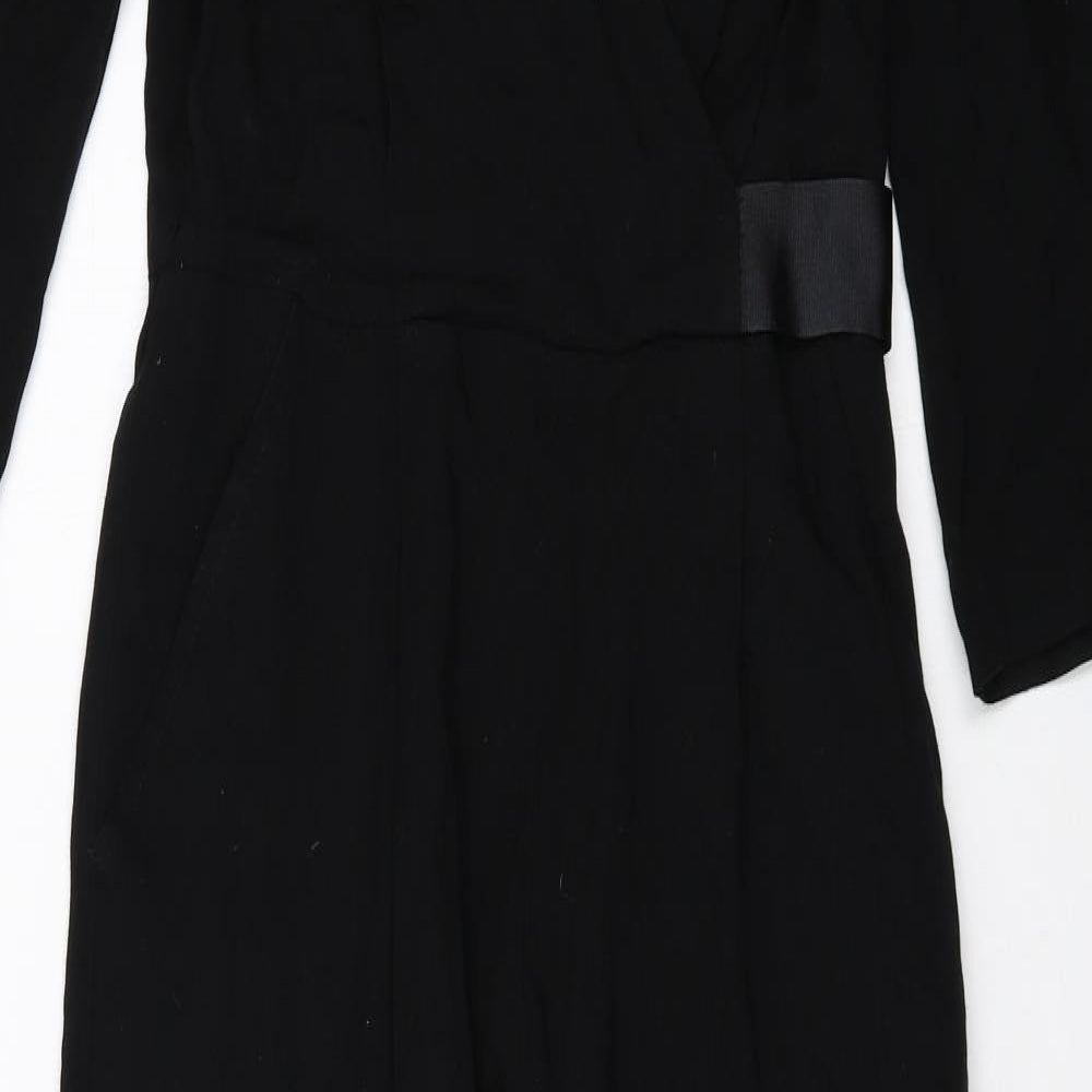 Miss Selfridge Womens Black Viscose Jumpsuit One-Piece Size 8 Zip