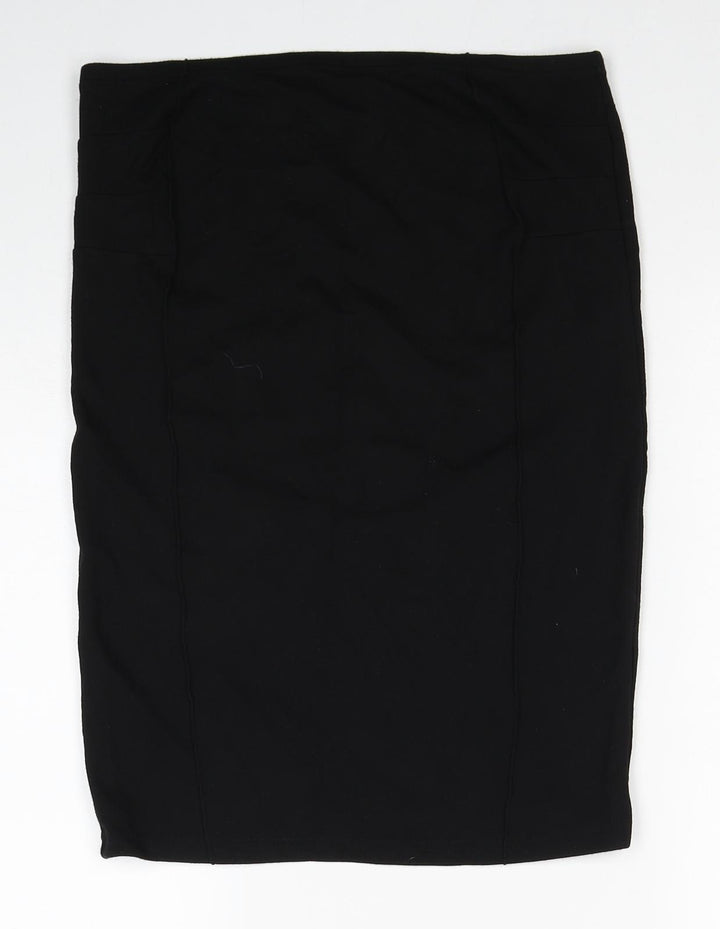 Mama-licious Womens Black Viscose Straight & Pencil Skirt Size M