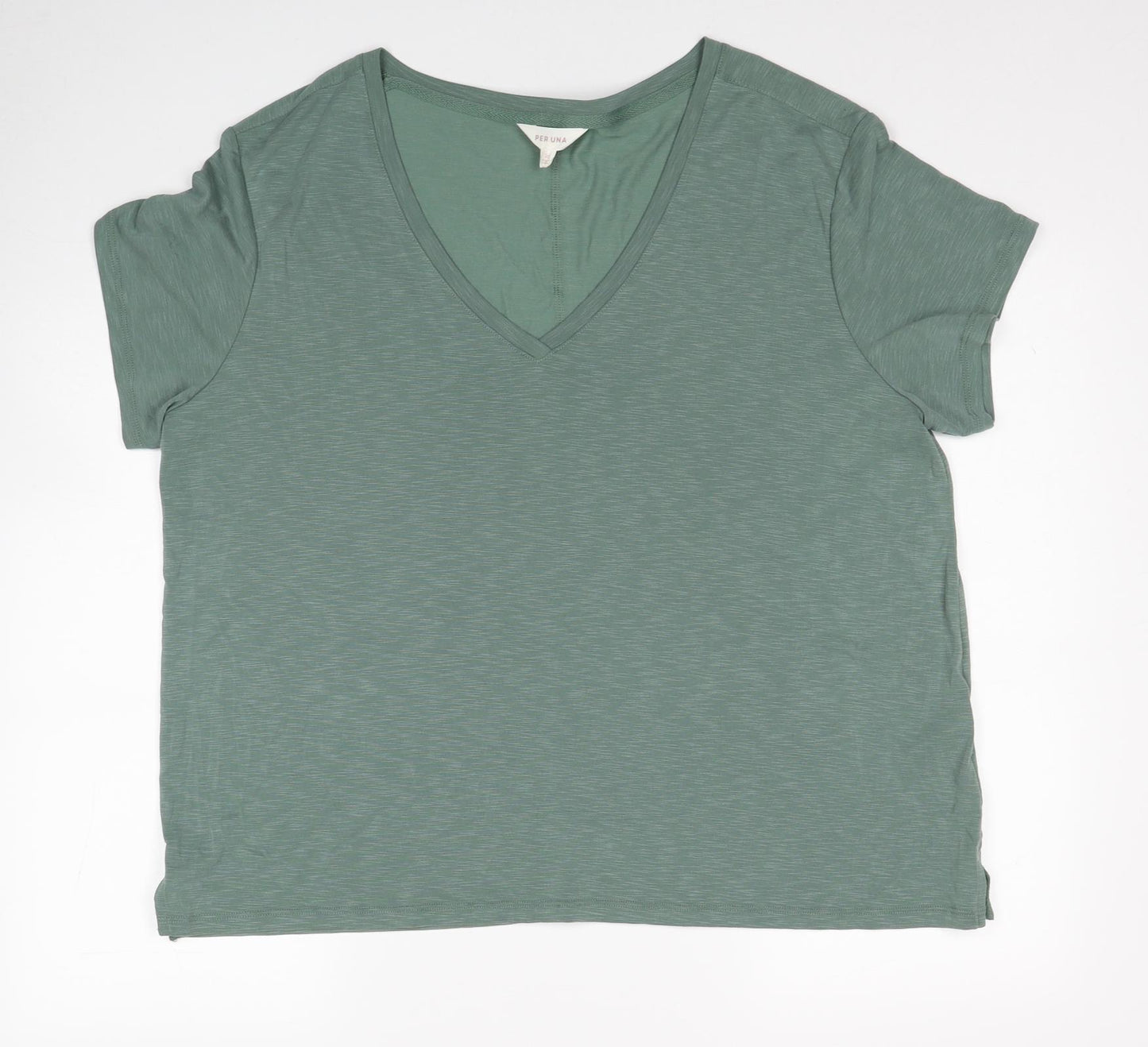 Per Una Womens Green Modal Basic Tank Size 20 V-Neck