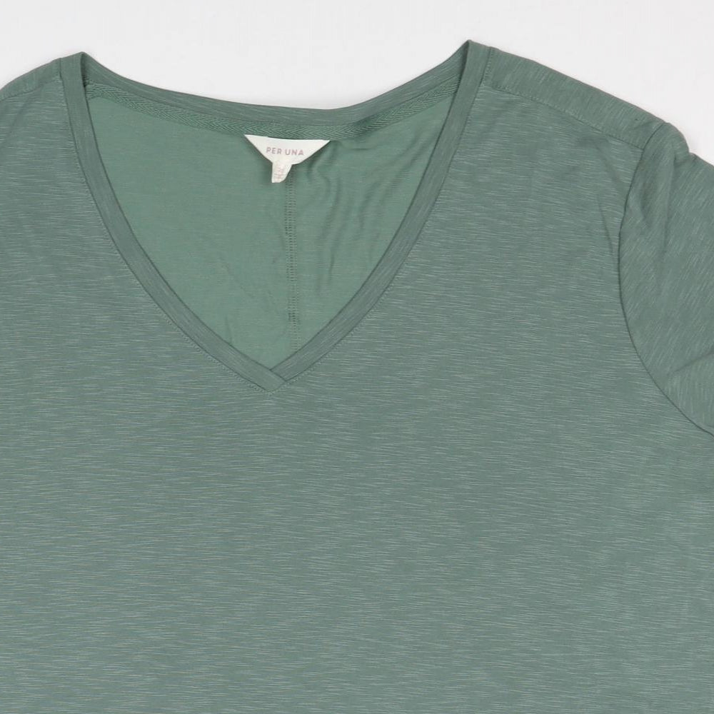 Per Una Womens Green Modal Basic Tank Size 20 V-Neck