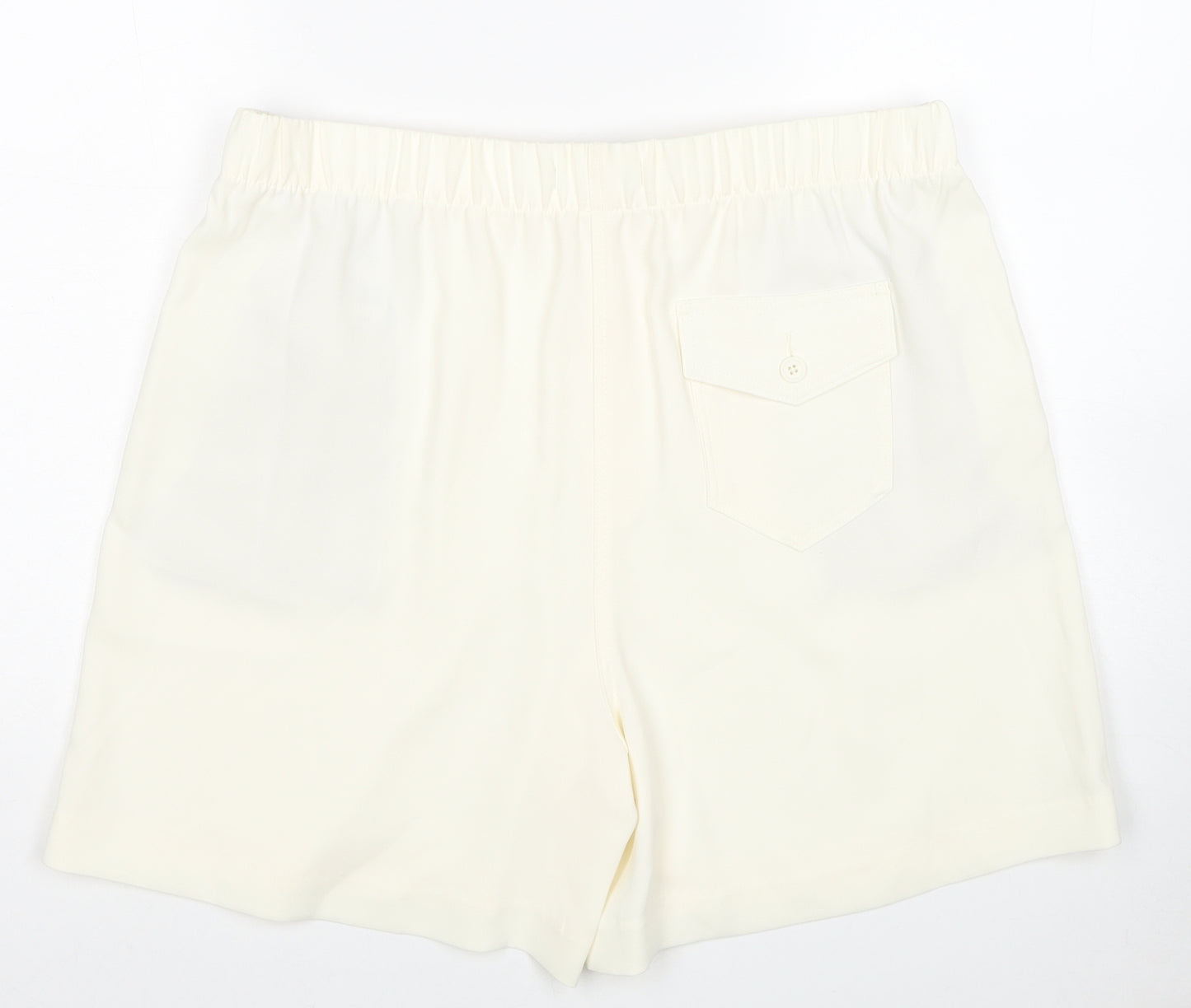 Marks and Spencer Womens White Polyester Sweat Shorts Size 16 Regular Pull On