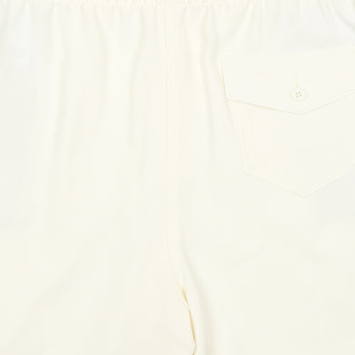 Marks and Spencer Womens White Polyester Sweat Shorts Size 16 Regular Pull On