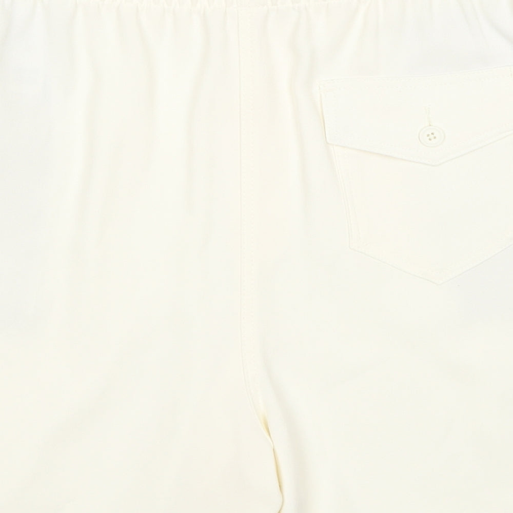 Marks and Spencer Womens White Polyester Sweat Shorts Size 16 Regular Pull On