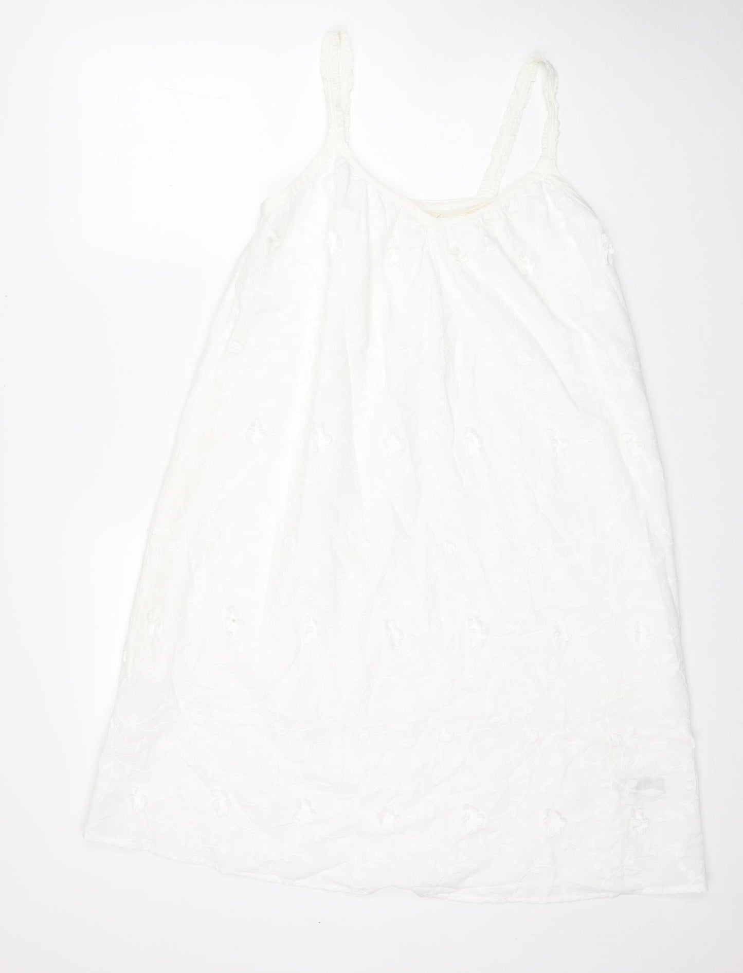 Per Una Womens White 100% Cotton Tank Dress Size 12 Scoop Neck Pullover
