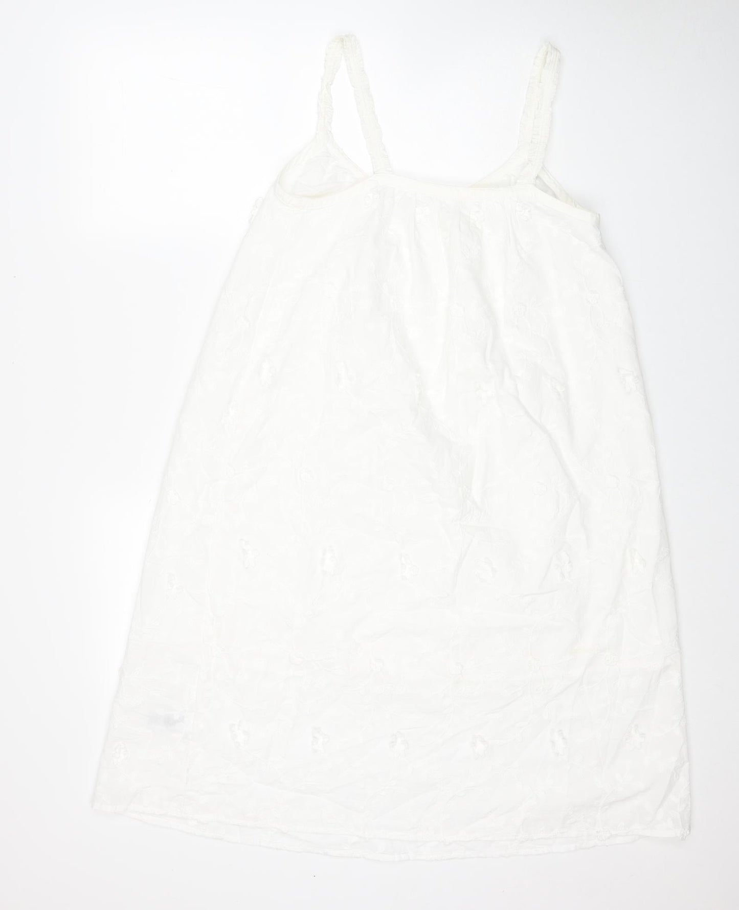 Per Una Womens White 100% Cotton Tank Dress Size 12 Scoop Neck Pullover