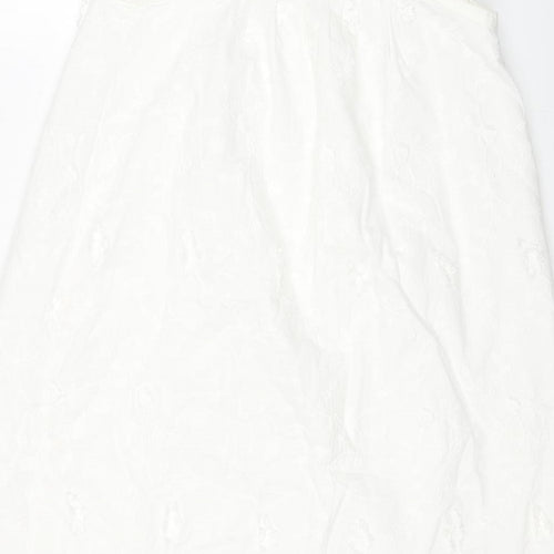 Per Una Womens White 100% Cotton Tank Dress Size 12 Scoop Neck Pullover