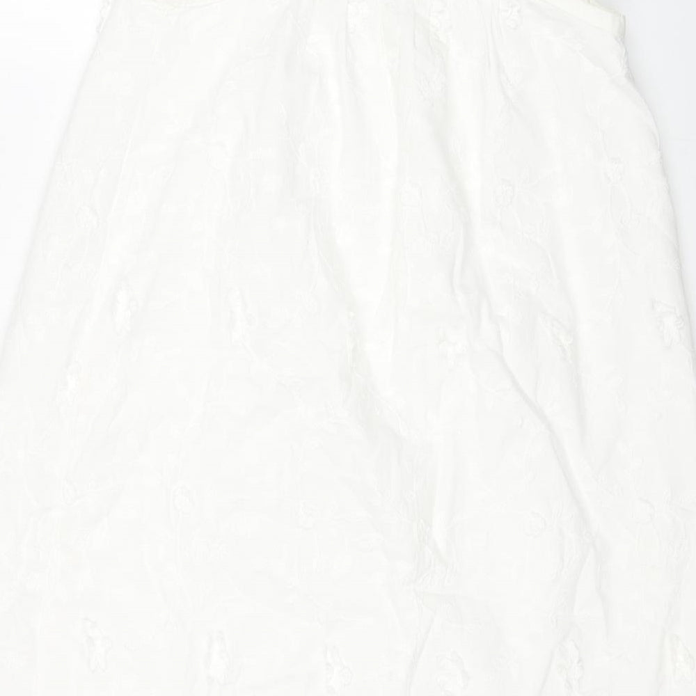 Per Una Womens White 100% Cotton Tank Dress Size 12 Scoop Neck Pullover