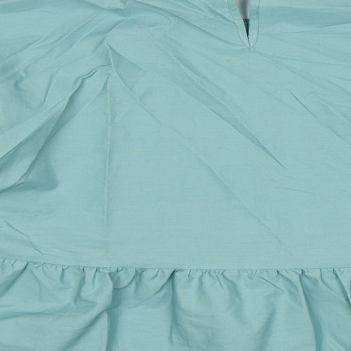Marks and Spencer Womens Blue Cotton Basic Blouse Size 12 Boat Neck