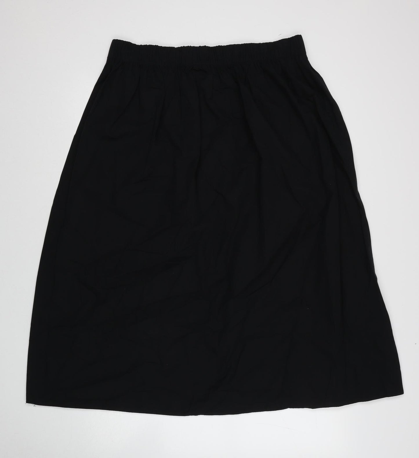 Marks and Spencer Womens Black Cotton A-Line Skirt Size 16