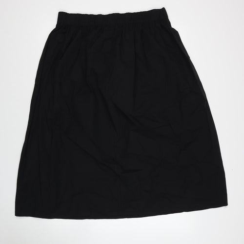 Marks and Spencer Womens Black Cotton A-Line Skirt Size 16