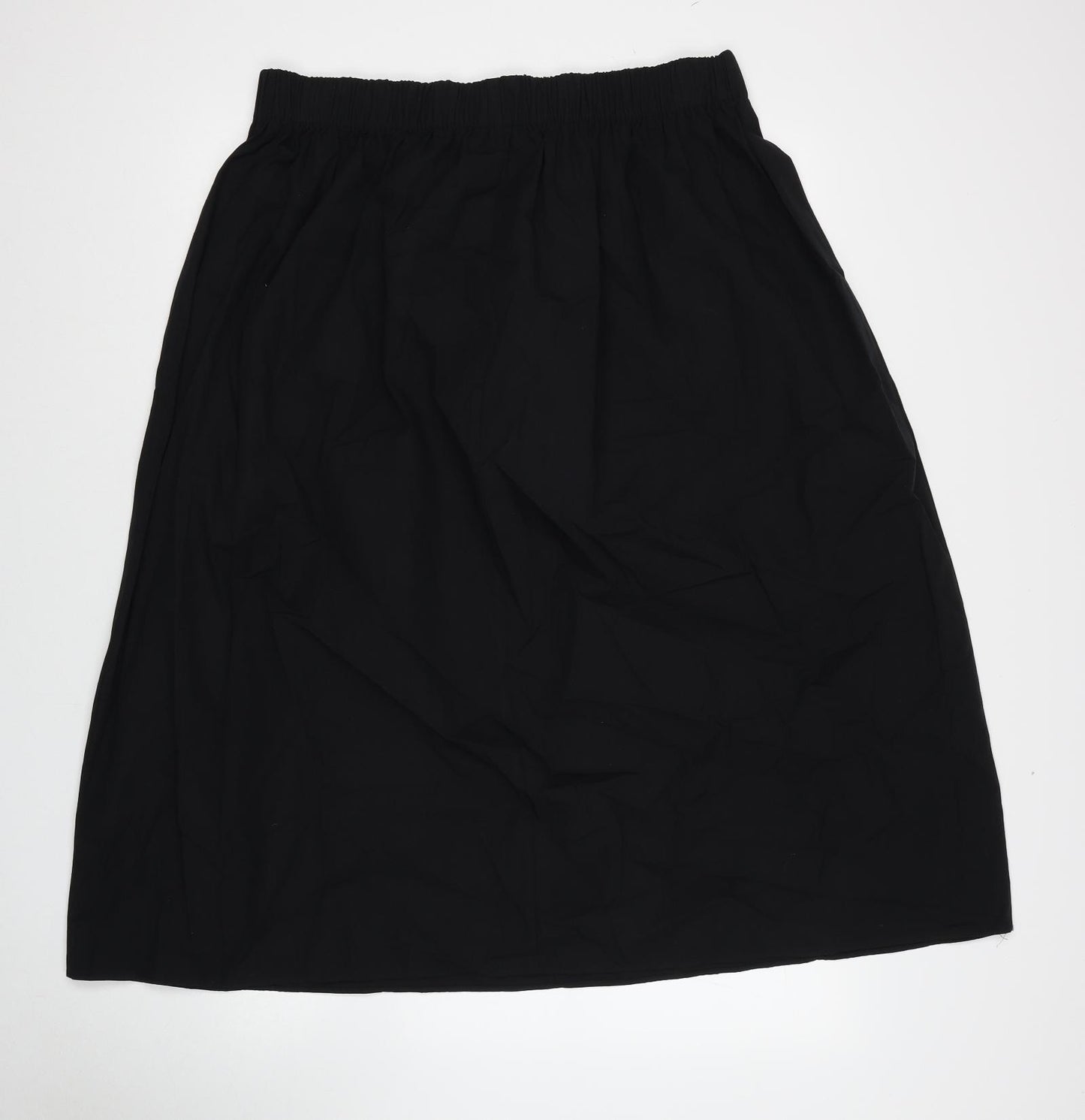 Marks and Spencer Womens Black Cotton A-Line Skirt Size 16