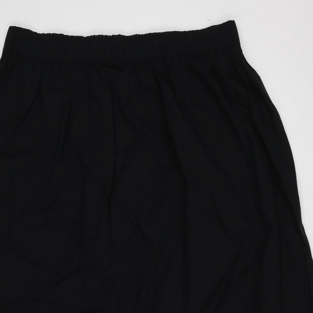 Marks and Spencer Womens Black Cotton A-Line Skirt Size 16