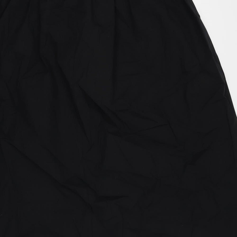 Marks and Spencer Womens Black Cotton A-Line Skirt Size 16