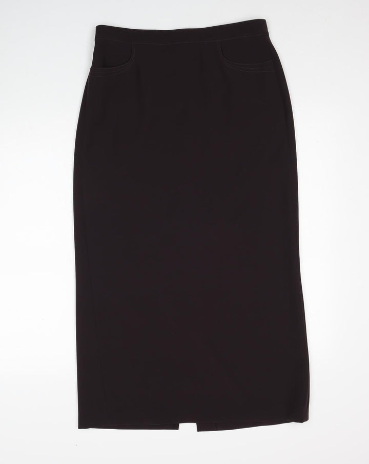 Gerry Weber Womens Brown Polyester Straight & Pencil Skirt Size 12 Zip