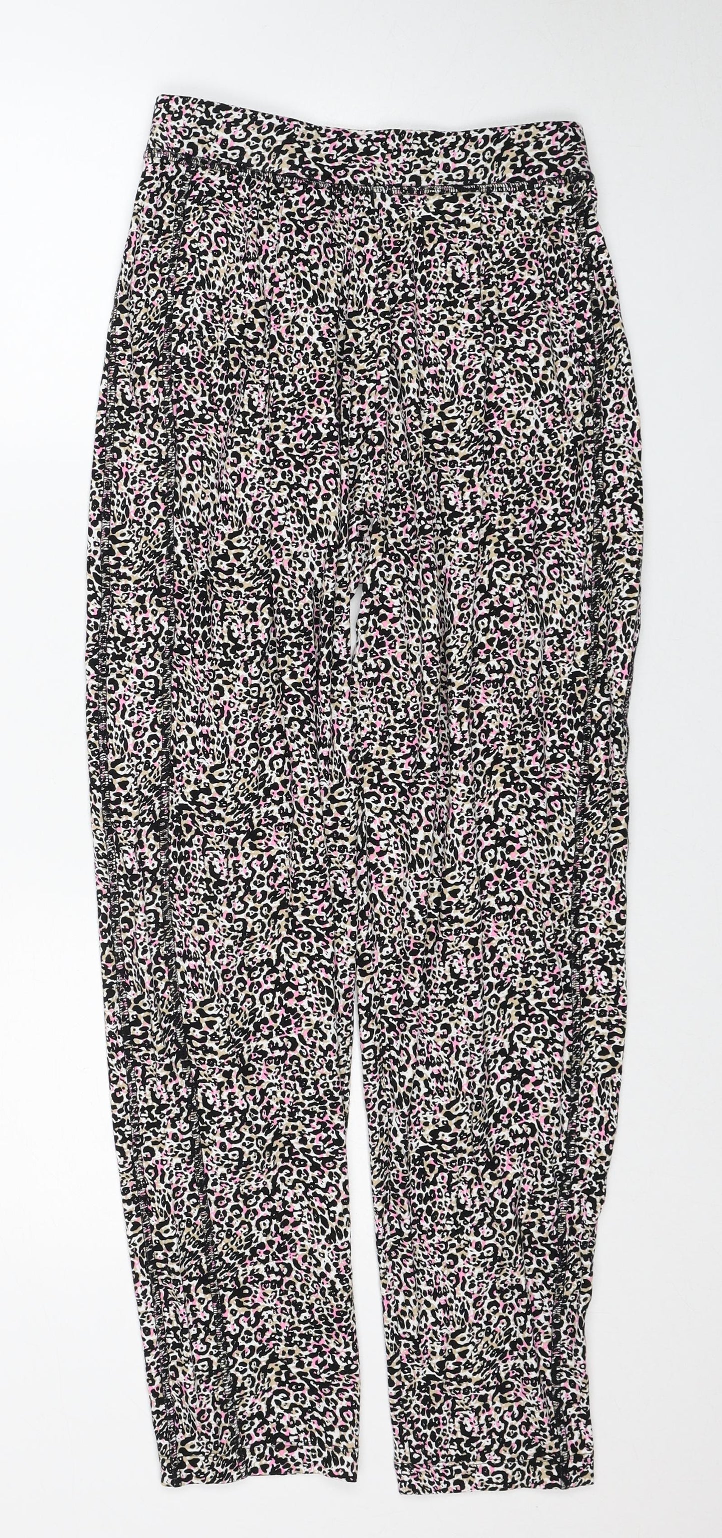Marks and Spencer Womens Multicoloured Animal Print Viscose Harem Trousers Size 6 Regular - Leopard Pattern