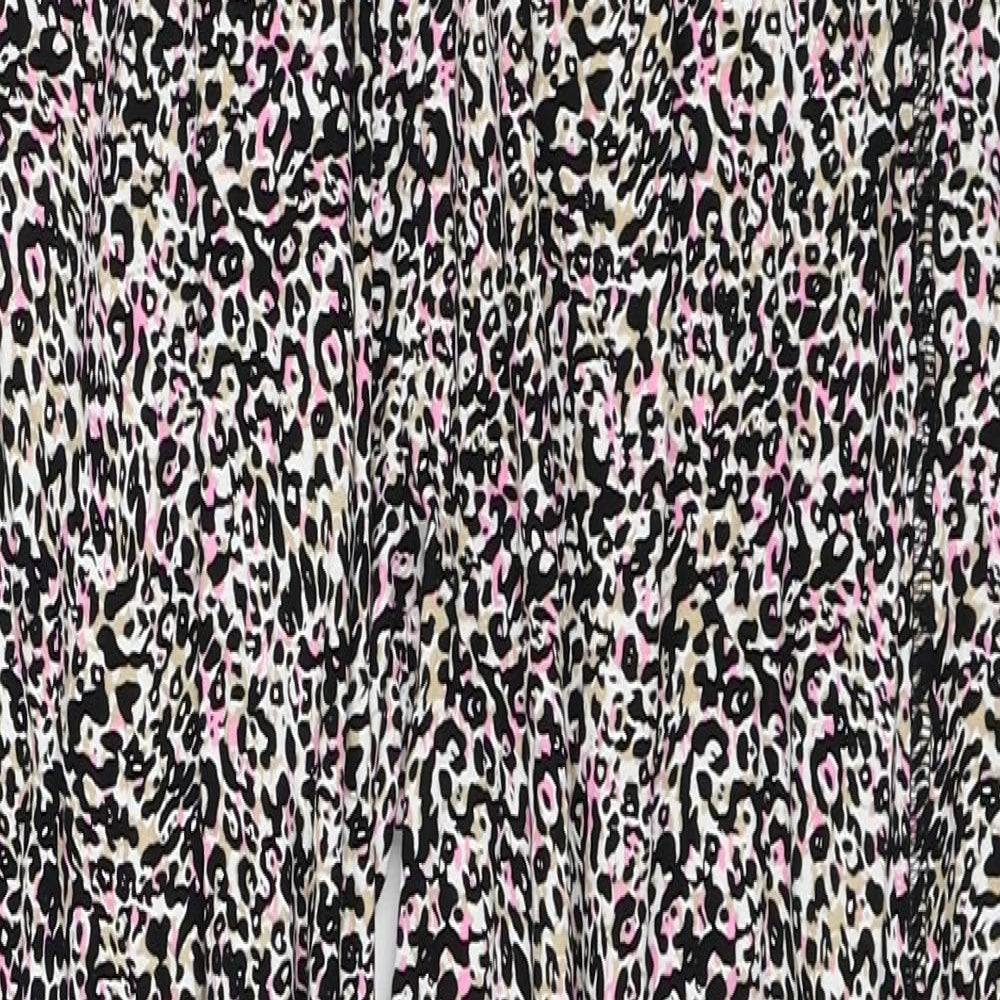 Marks and Spencer Womens Multicoloured Animal Print Viscose Harem Trousers Size 6 Regular - Leopard Pattern