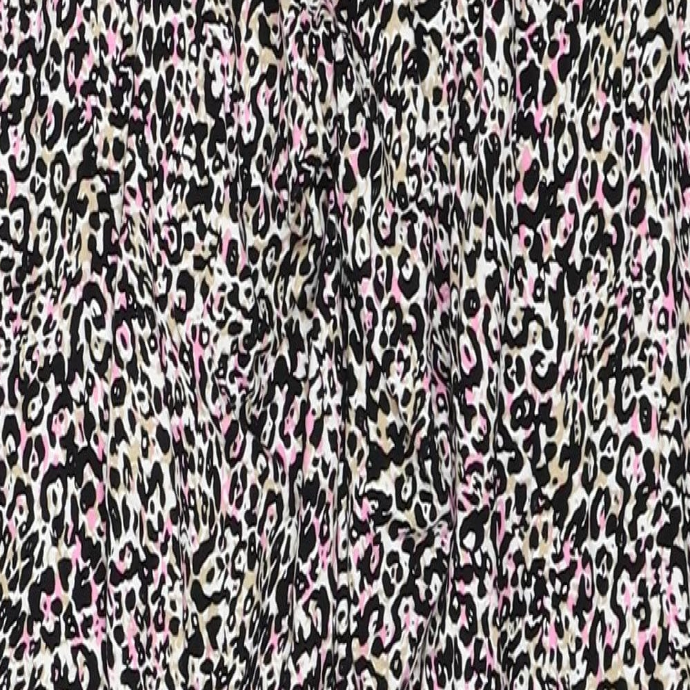 Marks and Spencer Womens Multicoloured Animal Print Viscose Harem Trousers Size 6 Regular - Leopard Pattern