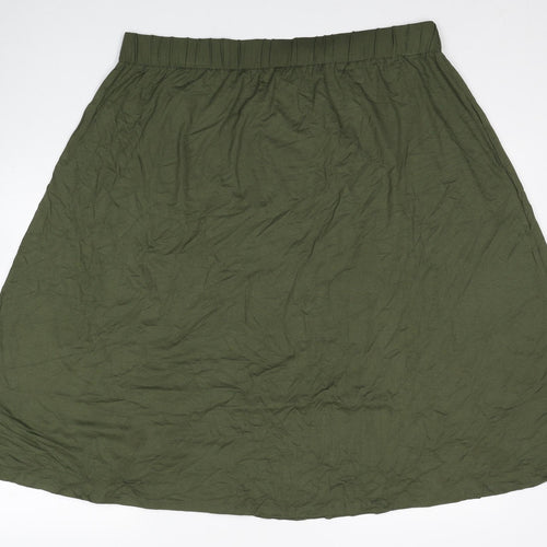 Marks and Spencer Womens Green Viscose Straight & Pencil Skirt Size 20
