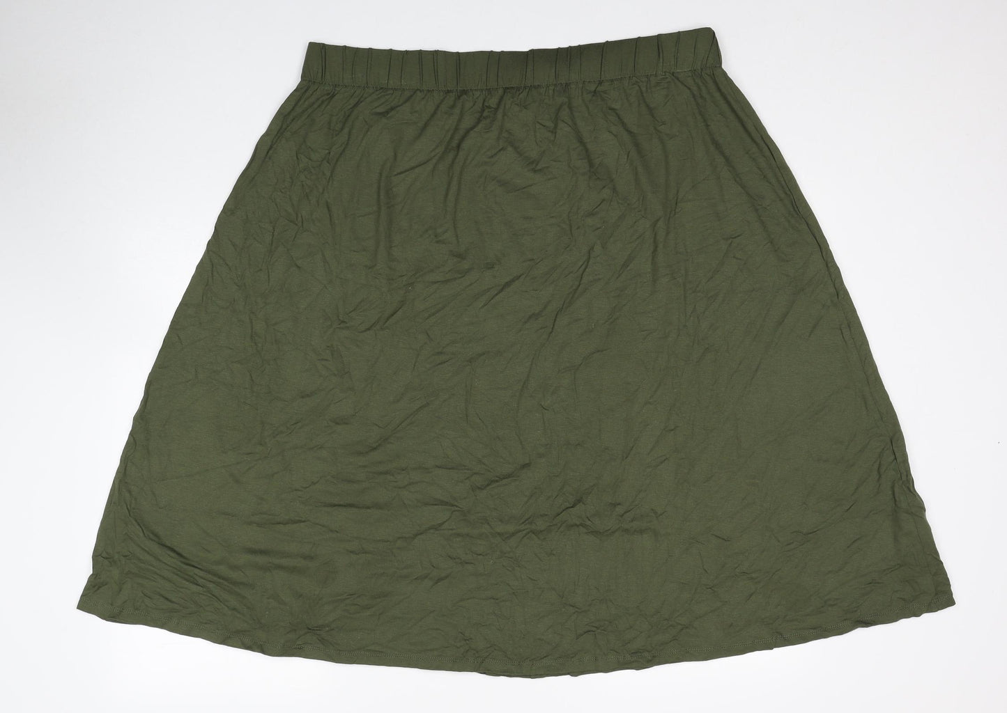 Marks and Spencer Womens Green Viscose Straight & Pencil Skirt Size 20