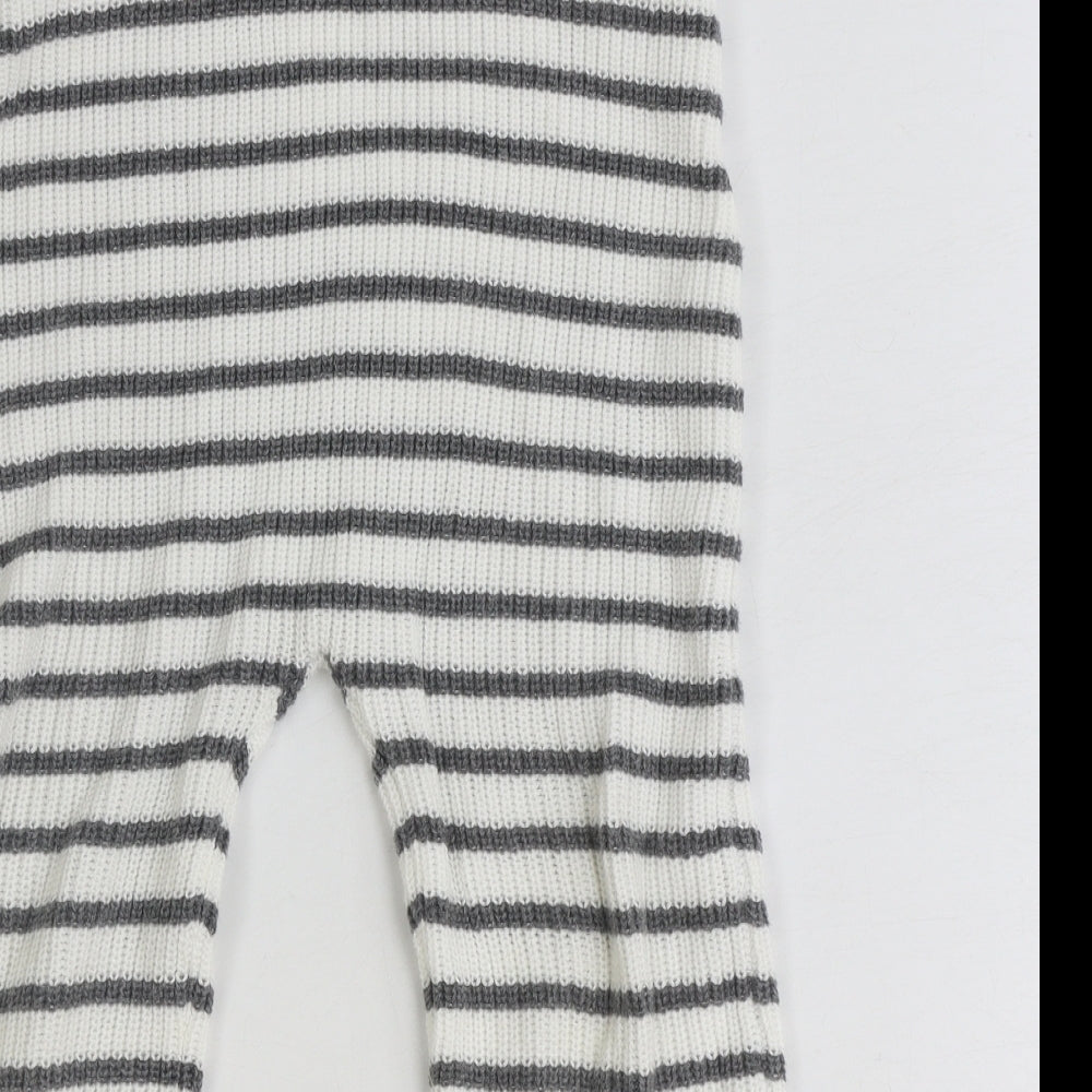 Preworn Baby Ivory Striped 100% Cotton Jogger Leggings Size 18-24 Months