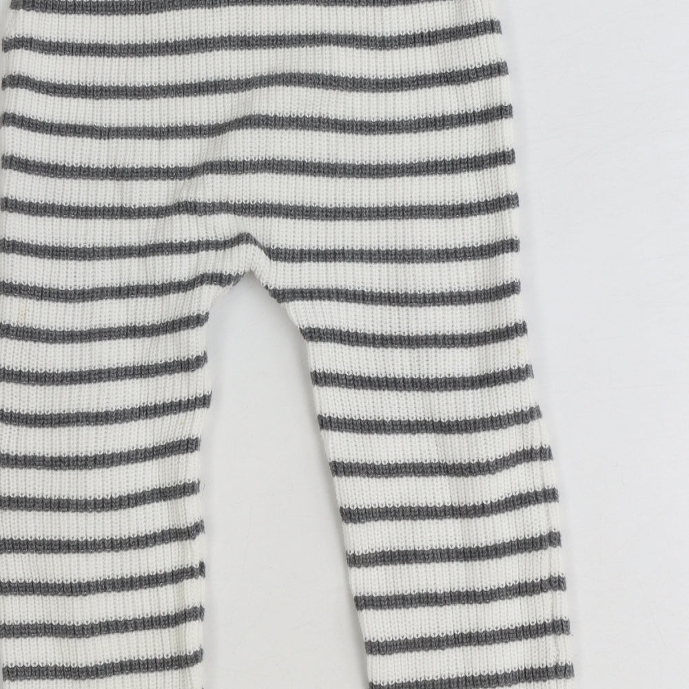 Preworn Baby Ivory Striped 100% Cotton Jogger Leggings Size 18-24 Months