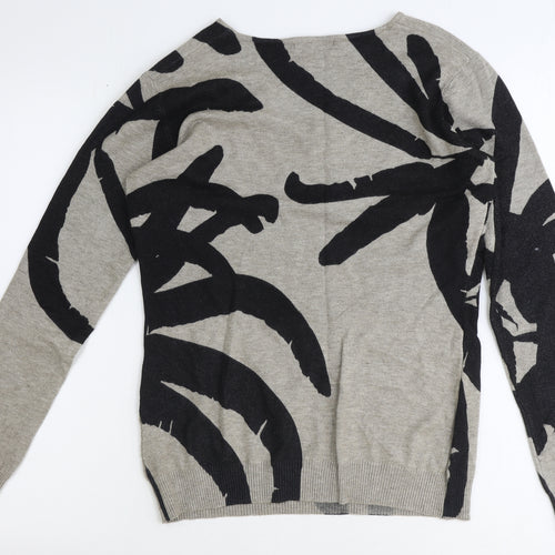 Damod Womens Grey V-Neck Viscose Pullover Jumper Size L