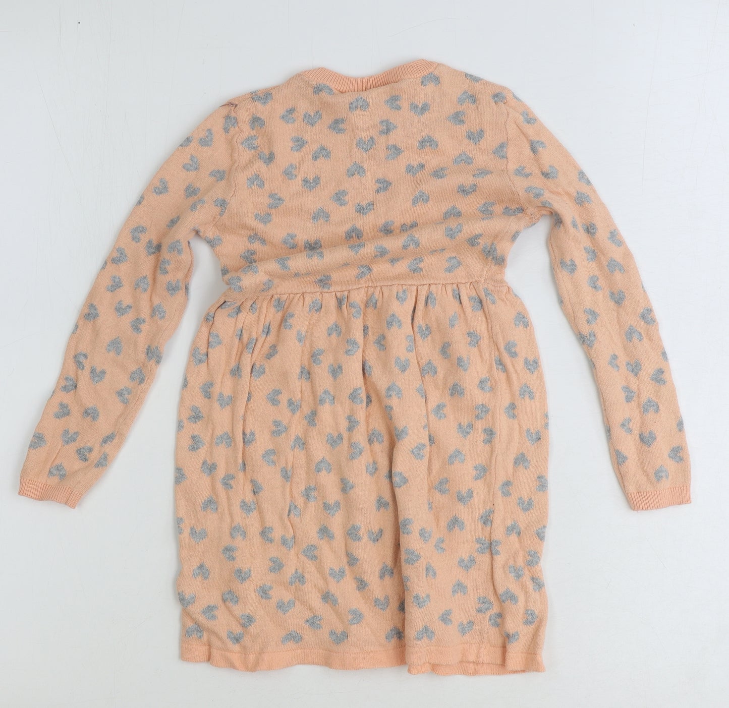 Lupilu Girls Pink Geometric 100% Cotton Fit & Flare Size 2-3 Years Round Neck Pullover - Love Heart