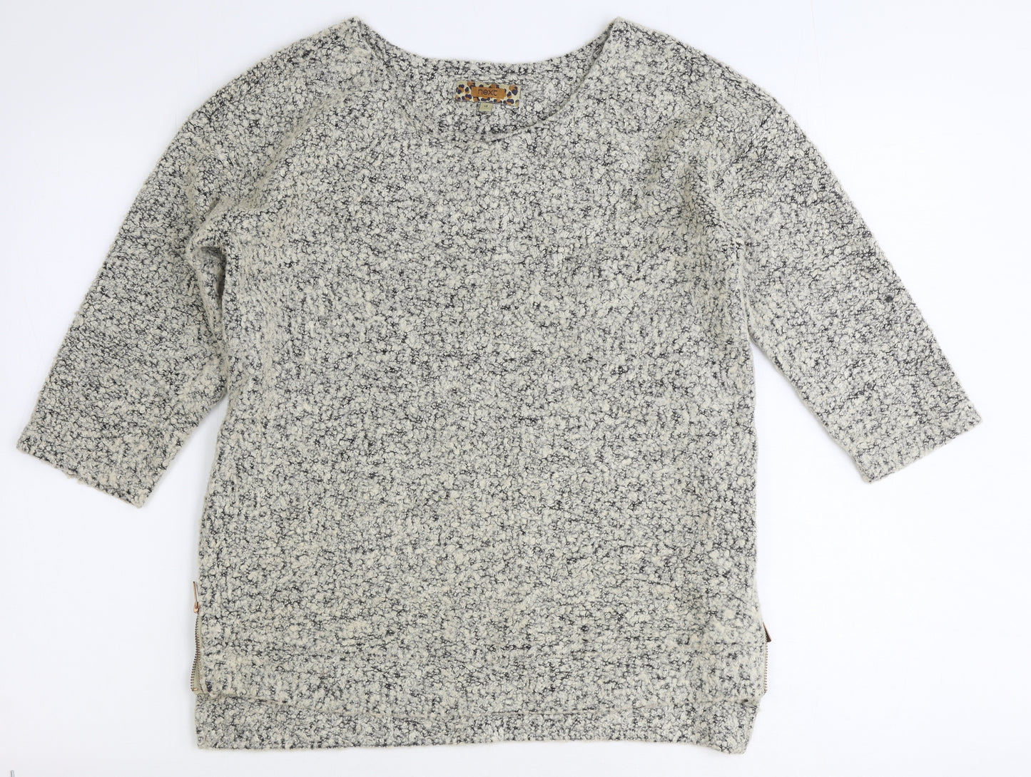 NEXT Womens Grey Scoop Neck Polyester Pullover Jumper Size 12