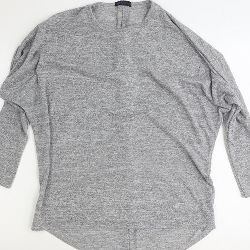 Style Plus Womens Grey Polyester Basic T-Shirt Size S Round Neck