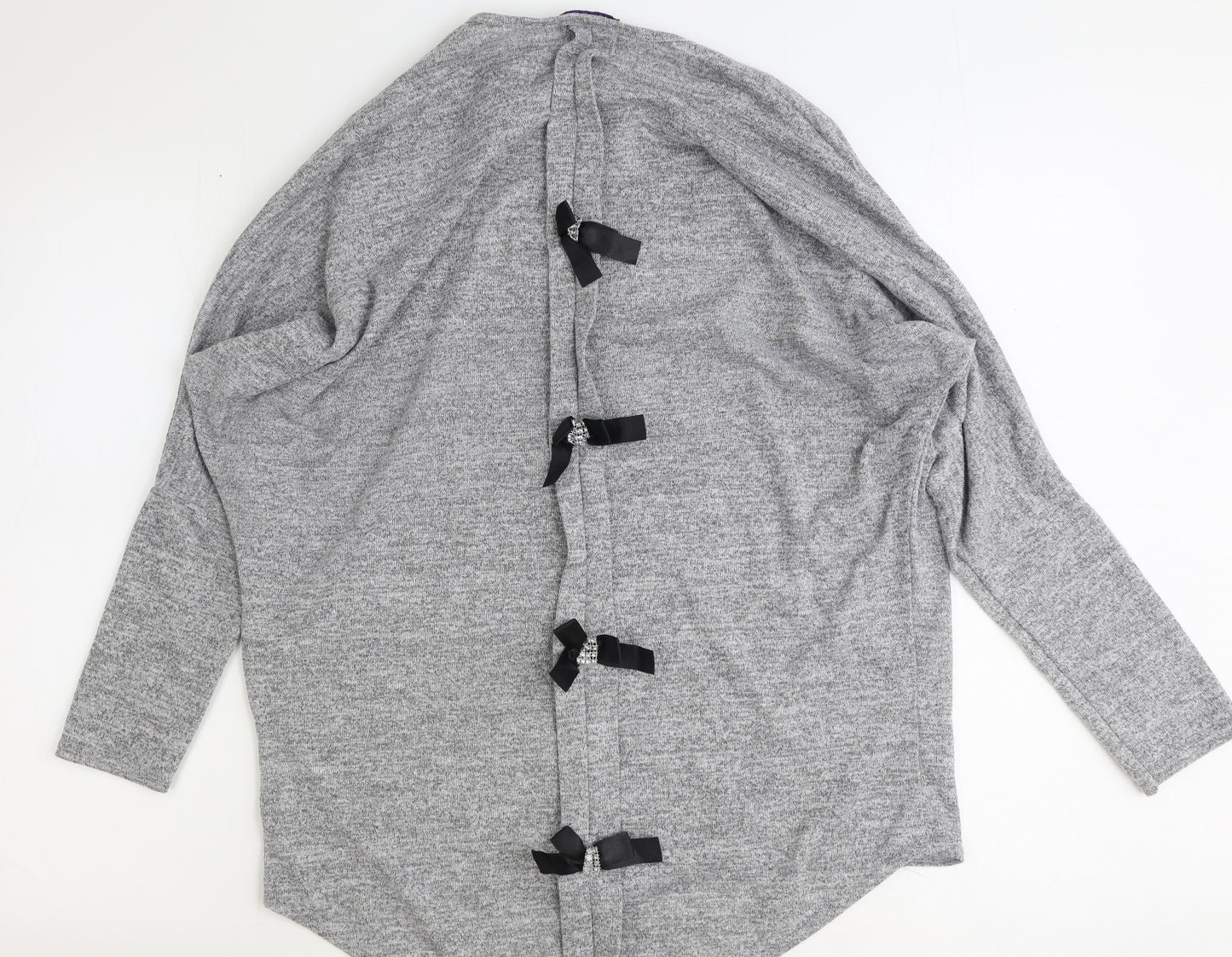 Style Plus Womens Grey Polyester Basic T-Shirt Size S Round Neck
