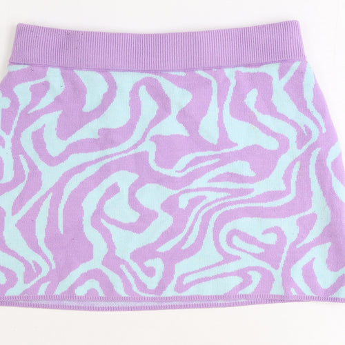 Motel Womens Purple Geometric Viscose Bandage Skirt Size S