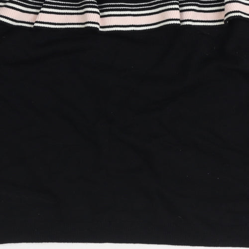 Preworn Womens Black Boat Neck Acrylic Pullover Jumper Size M