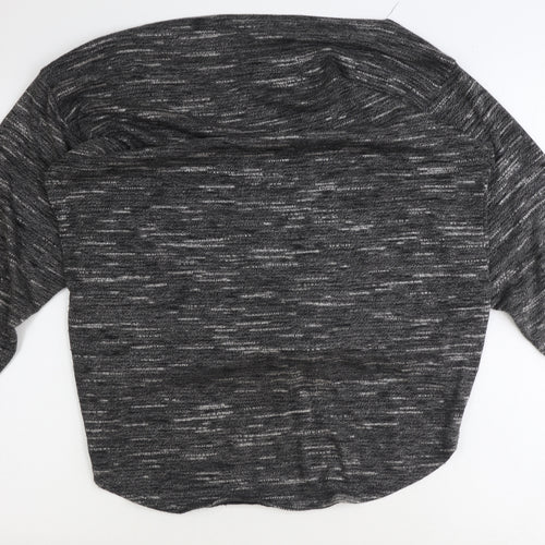 Max Studio Womens Grey Geometric Polyester Basic T-Shirt Size M Round Neck