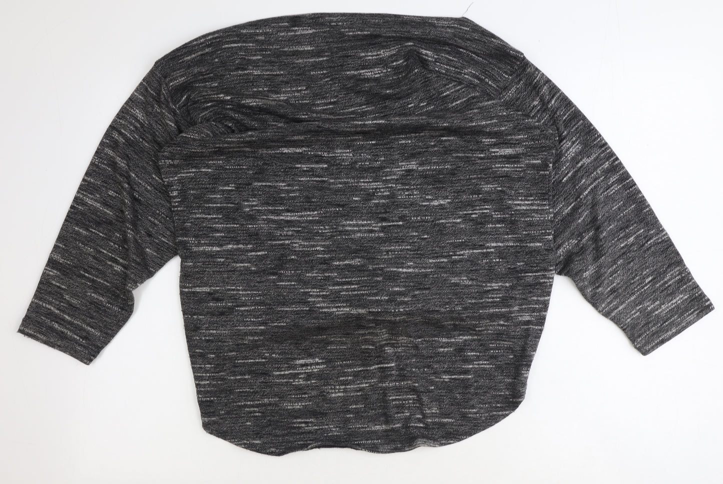 Max Studio Womens Grey Geometric Polyester Basic T-Shirt Size M Round Neck