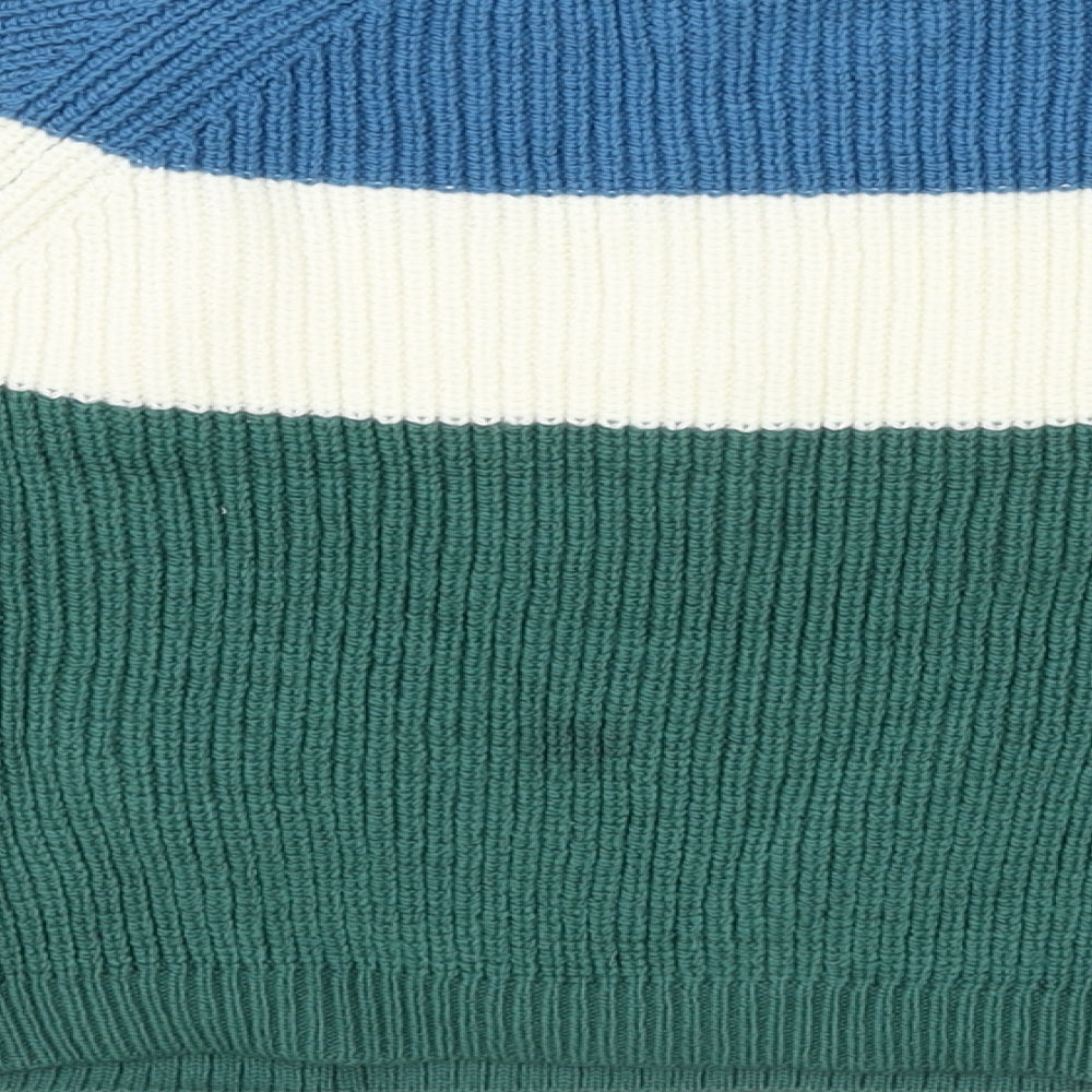 Zara Boys Grey Round Neck Colourblock Acrylic Pullover Jumper Size 4-5 Years Pullover