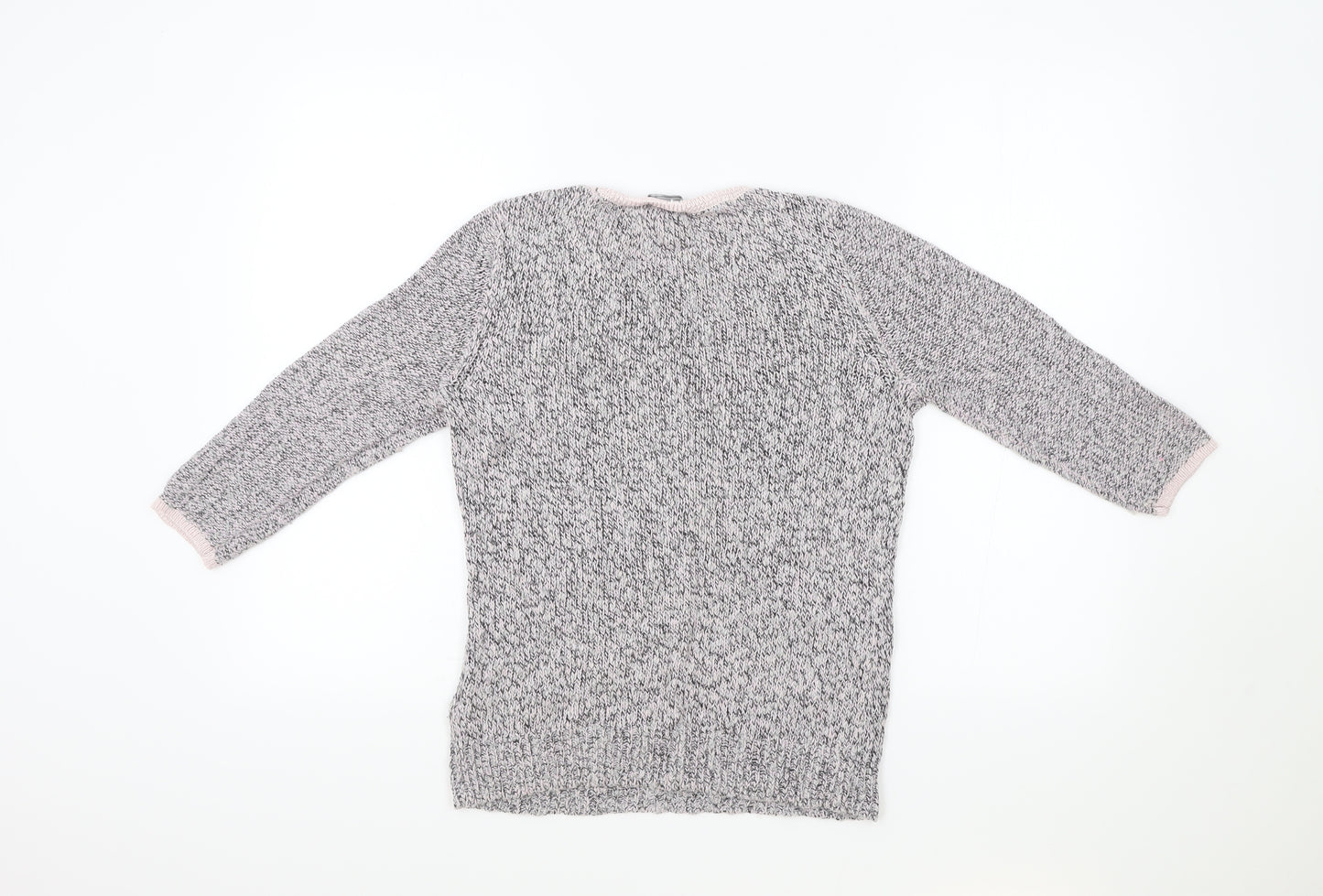 H&M Womens Pink Round Neck Geometric Acrylic Pullover Jumper Size S