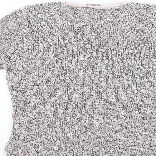 H&M Womens Pink Round Neck Geometric Acrylic Pullover Jumper Size S