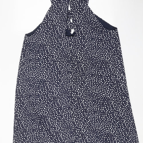 Red Herring Womens Blue Animal Print Polyester Tank Dress Size 14 Halter Button