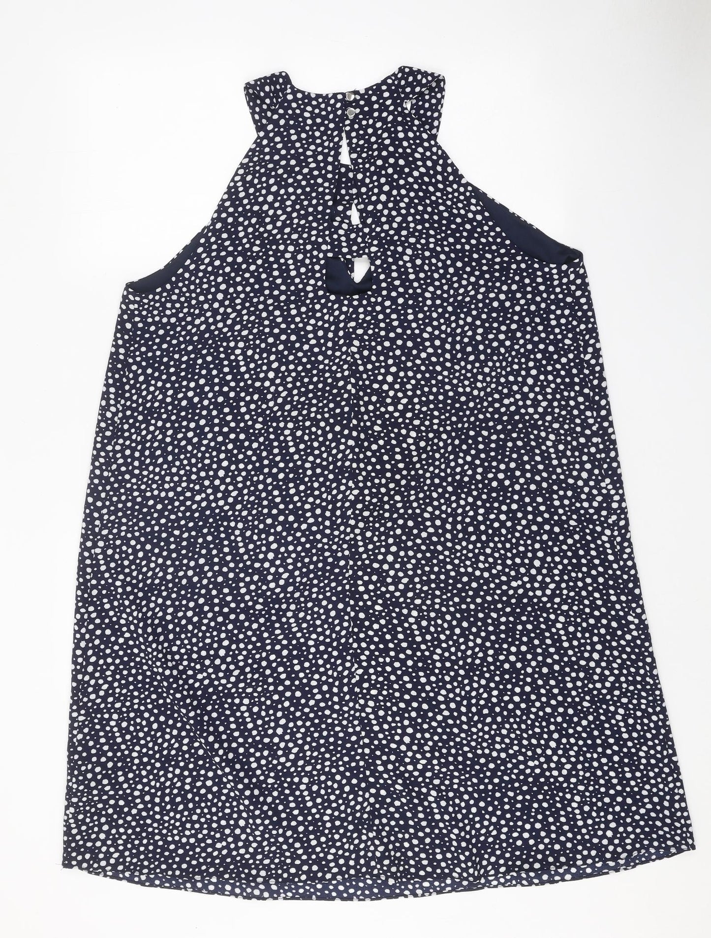Red Herring Womens Blue Animal Print Polyester Tank Dress Size 14 Halter Button
