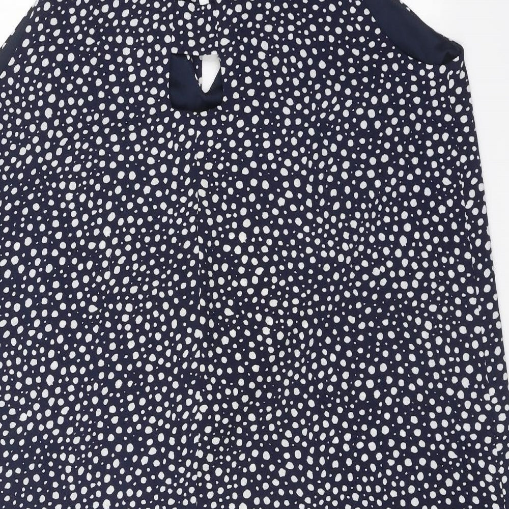Red Herring Womens Blue Animal Print Polyester Tank Dress Size 14 Halter Button