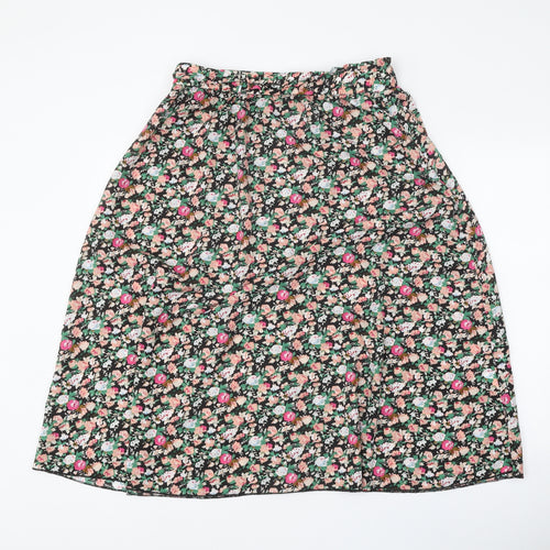 Preworn Womens Multicoloured Floral Polyester Swing Skirt Size XL